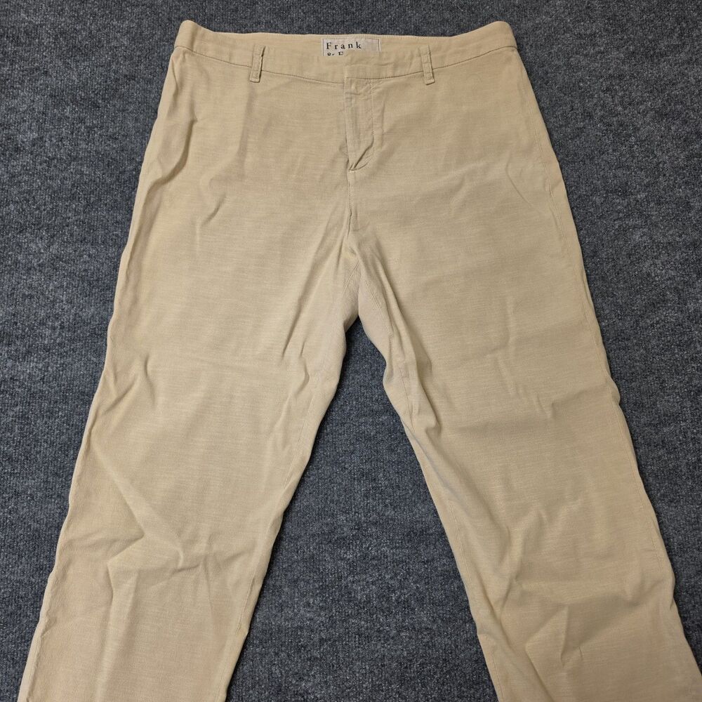 Frank & Eileen Womens Tan Cotton Flax Italian Performance Kinsale Pants 10 USA